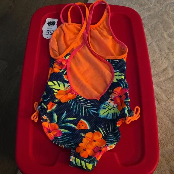 (J29) Kids Swim Suit One Piece Sz 6 - Picture 2 of 2
